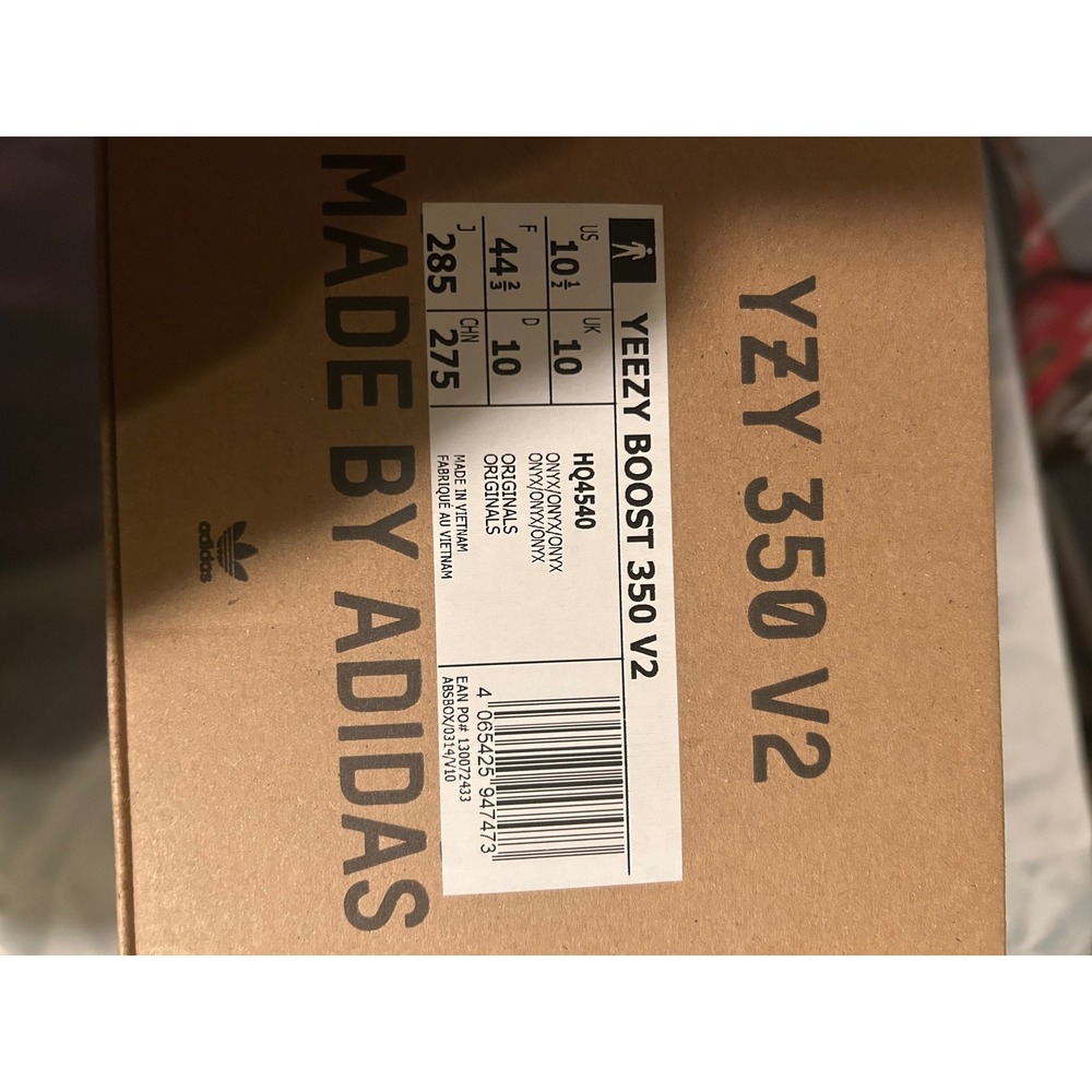 Adidas Yeezy Boost 350 V2 Onyx Black Sneakers HQ4540 Mens Size 10.5 - Picture 4 of 4